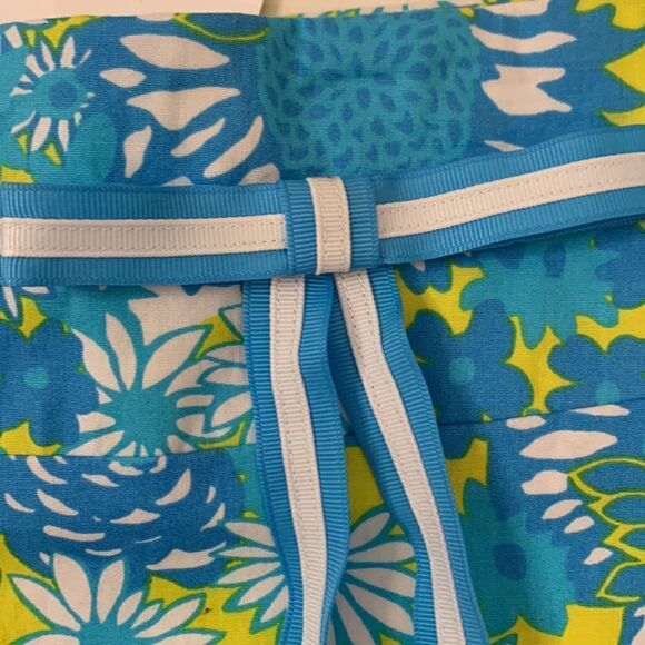 Key West Sz 8 Woman’s Summer Skirt Blue Yellow White Floral Side Zipper Lined - Picture 3 of 10